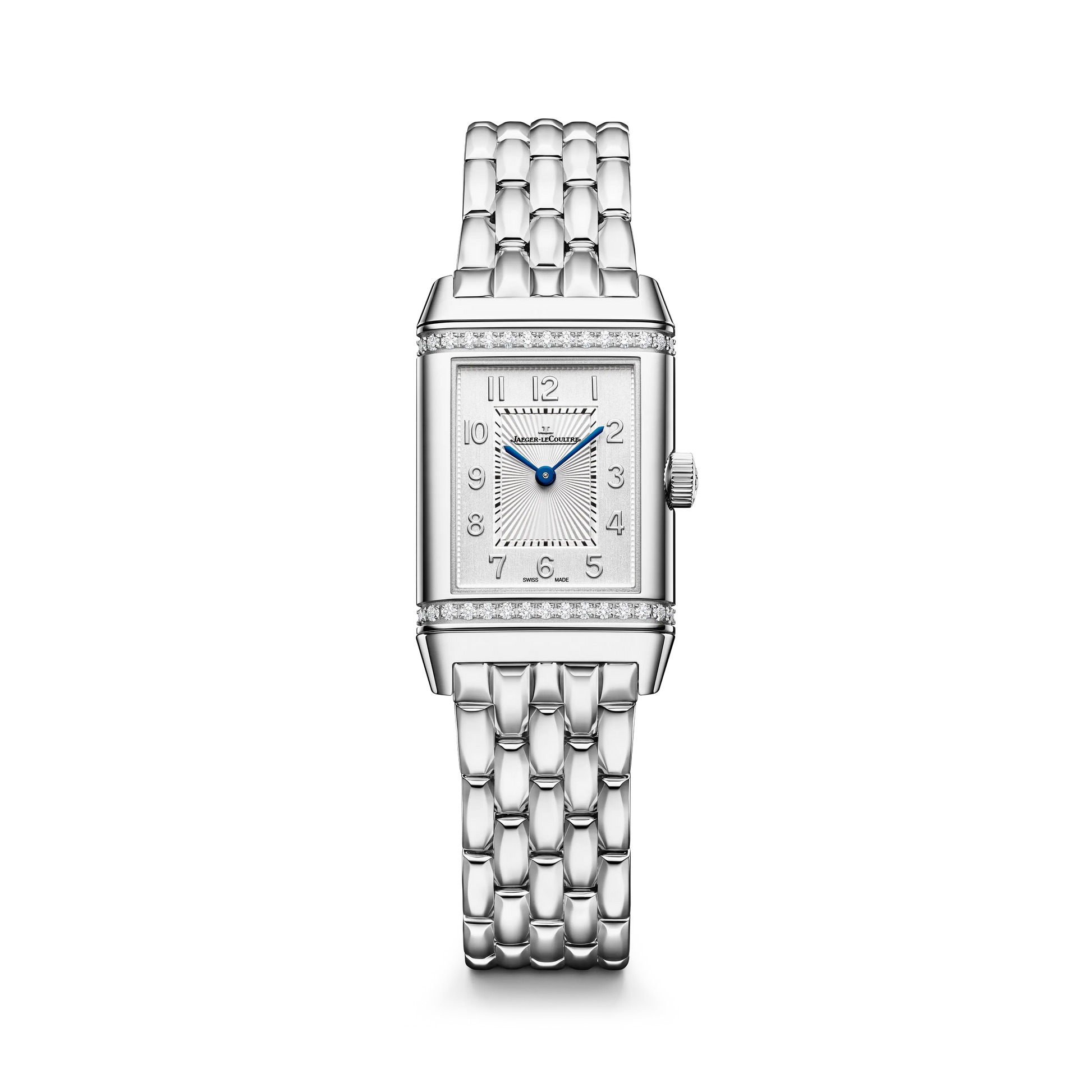 JLC - Reverso Classic Duetto - 34.2 MM x 21 MM - Stainless Steel - Silver/Blue Dial - Diamond-Set Case - Stainless Steel Bracelet - Q2668123