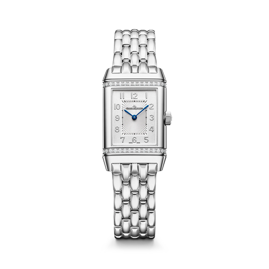 JLC - Reverso Classic Duetto - 34.2 MM x 21 MM - Stainless Steel - Silver/Blue Dial - Diamond-Set Case - Stainless Steel Bracelet - Q2668123