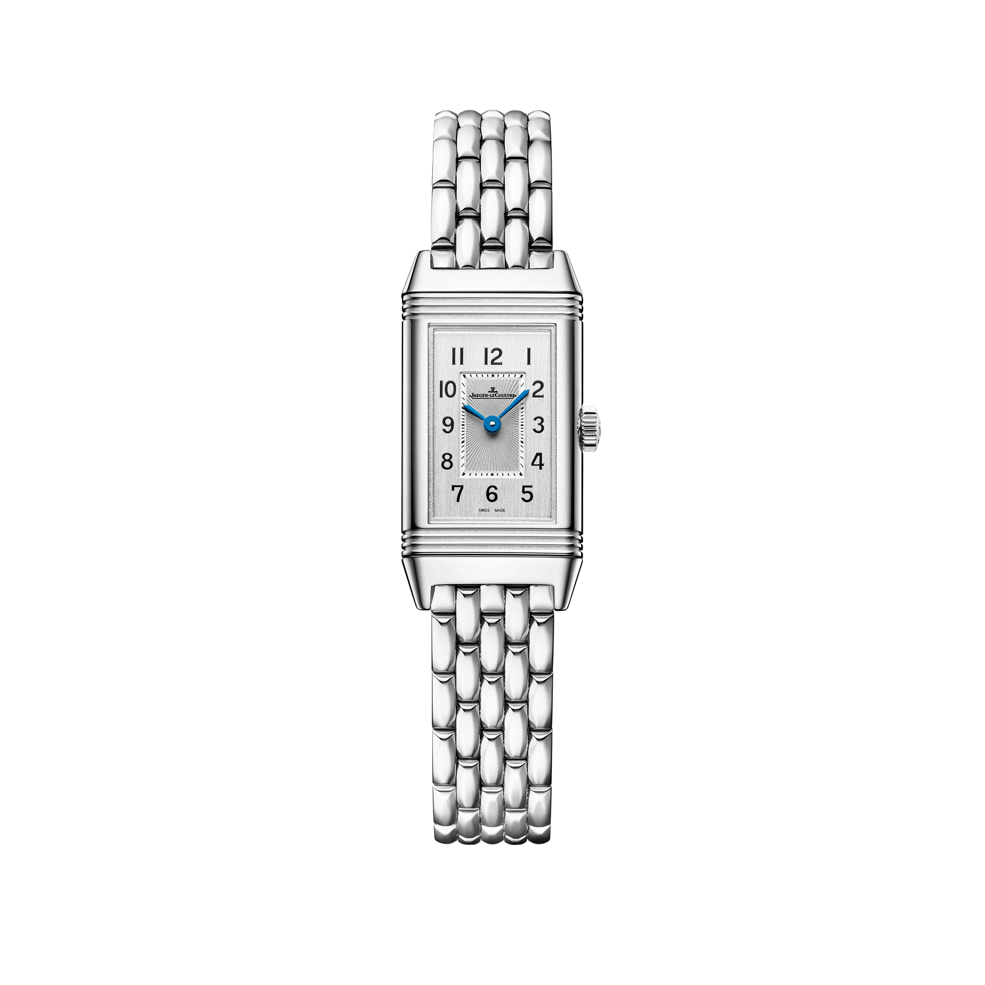 JLC - Reverso Classic Monoface Origin - 32.5 MM x 16.3 MM - Stainless Steel - Silvered-Gray Guilloché Dial - Stainless Steel Bracelet - Q3878120