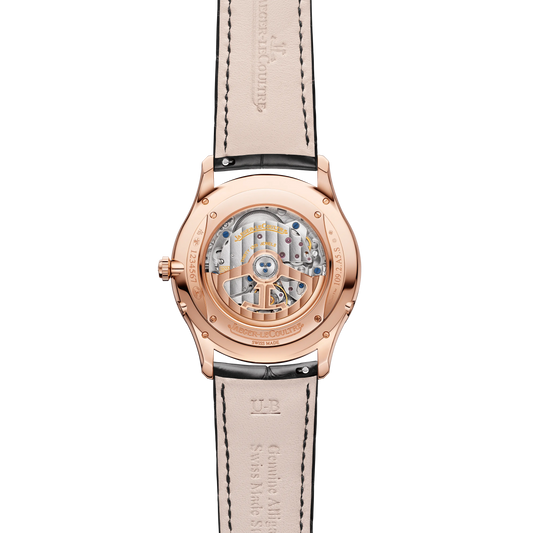 JLC - Master Ultra Thin Moon - 39 MM - Pink Gold - Eggshell Beige Dial - Black Leather Strap - Q1362511