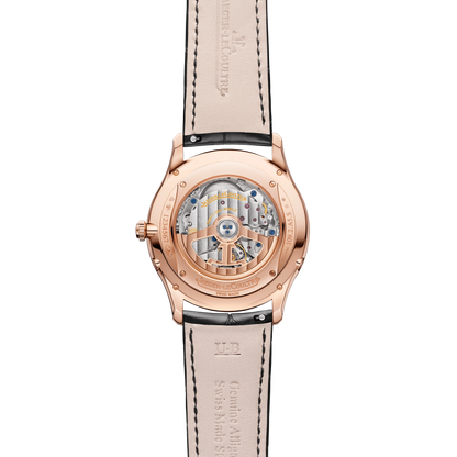 JLC - Master Ultra Thin Moon - 39 MM - Pink Gold - Eggshell Beige Dial - Black Leather Strap - Q1362511