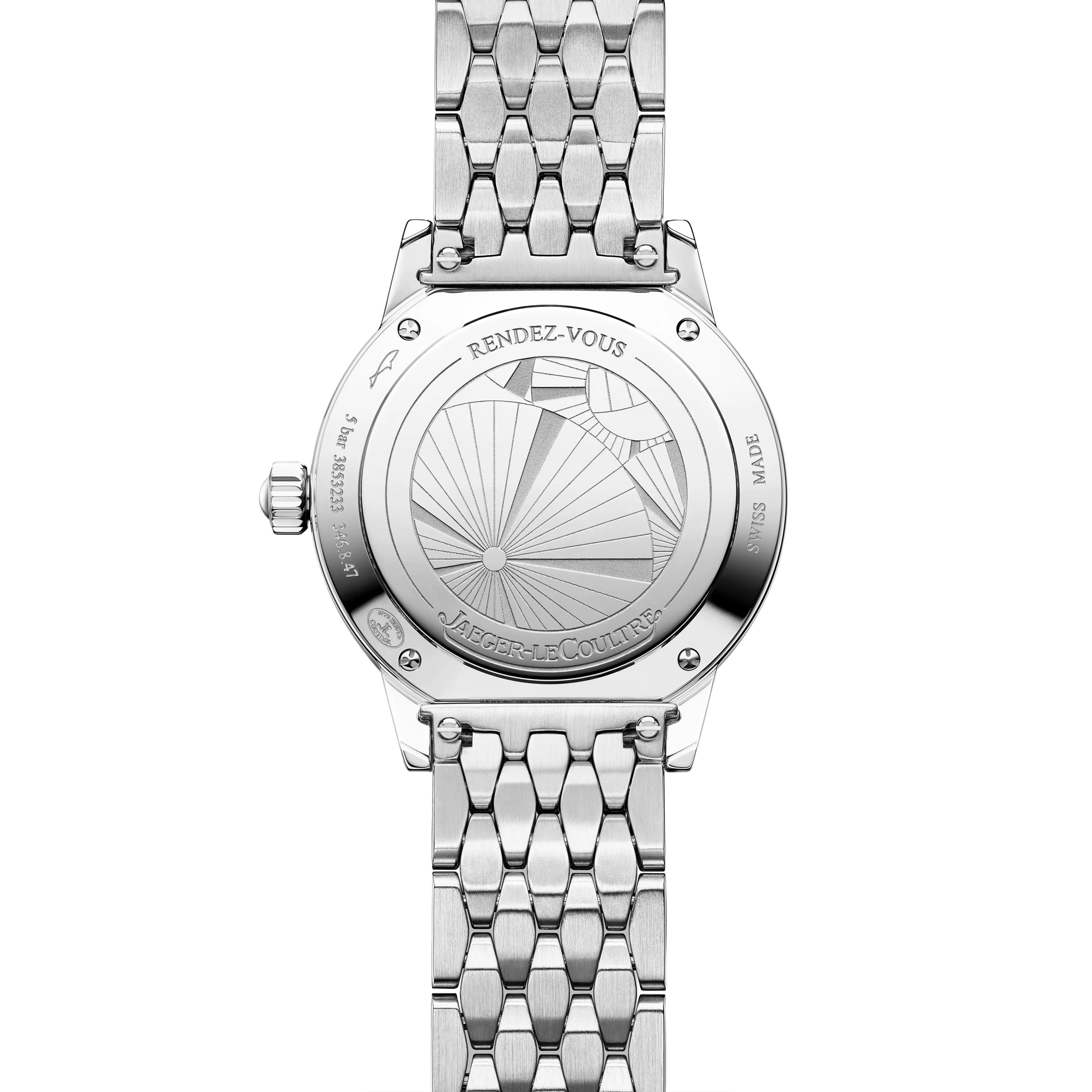 JLC - Rendez-Vous Classic Hour-Minute - 29 MM - Stainless Steel - Silvered-Gray Guilloché Dial - Stainless Steel Bracelet - Q3658110