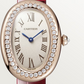 Cartier Baignoire de Cartier Rose gold 31.4 MM - Red Alligator Strap - Diamond Bezel - Silvered Dial - WJBA0031