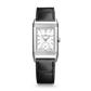 JLC - Reverso Tribute Duoface Small Seconds - 42.9 MM x 25.5 MM - Stainless Steel - Silver/Blue Dial - Black Leather Strap - Q3908410
