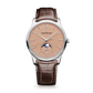 JLC - Master Ultra Thin Moon - 39 MM - Stainless Steel - Copper-Toned Grained Dial - Brown Leather Strap - Q1368460