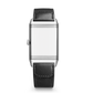 JLC - Reverso Tribute Monoface Small Seconds - 45.6 MM x 27.4 MM - Stainless Steel - Silvered-Gray Opaline Dial - Black Leather/Canvas Strap - Q713843J