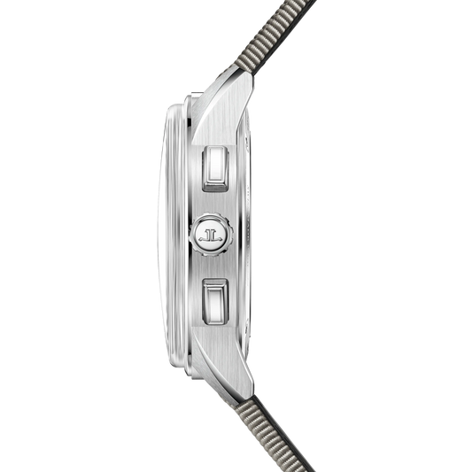 JLC - Polaris Chronograph - 42 MM - Stainless Steel - Shaded Gray Dial - Beige Fabric Strap - Q902843J