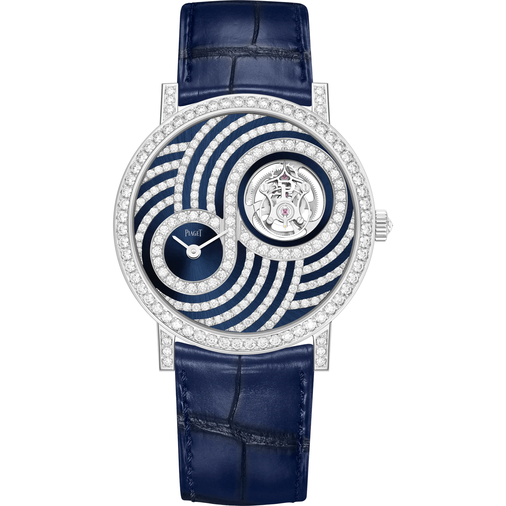 Piaget Altiplano - White Gold 41 MM - Blue Leather Strap - Diamond Bezel - Blue Diamond Dial - G0A45045