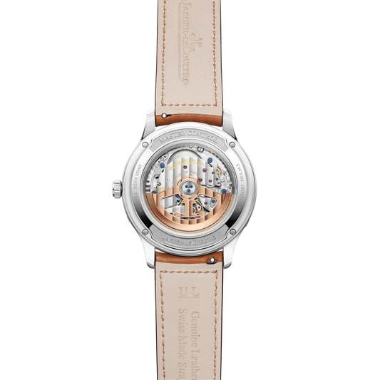 JLC - Master Control Calendar - 40 MM - Stainless Steel - Silvered-Gray Dial - Brown Leather Strap - Q4148421