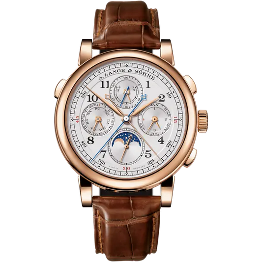 A.Lange & Söhne Rattrapante - Perpetual Calendar and Moonphase - 41.9 MM - Rose Gold - White Dial - 421.032FE  nyc watcher nyc watches