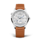 JLC - Master Control Geographic - 40 MM - Stainless Steel - Silvered-Gray Dial - Brown Leather Strap - Q4128421