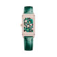 JLC - Reverso One Precious Flowers - Limited Edition - 40 MM x 20 MM - Pink Gold - Mother-Of-Pearl Dial - Diamond-Set Case - Green Leather Strap - Q3292434
