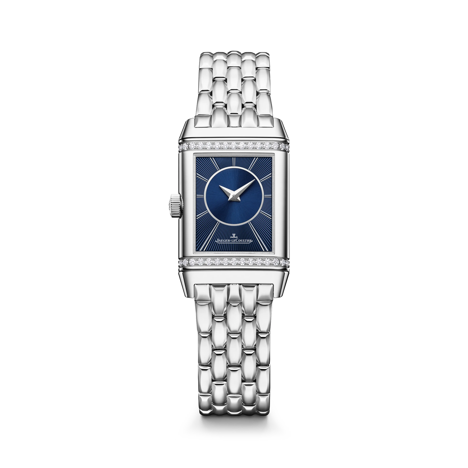 JLC - Reverso Classic Duetto - 34.2 MM x 21 MM - Stainless Steel - Silvered-Gray/Blue Dial - Stainless Steel Bracelet - Q2668143