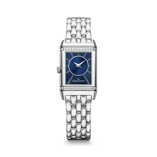 JLC - Reverso Classic Duetto - 34.2 MM x 21 MM - Stainless Steel - Silvered-Gray/Blue Dial - Stainless Steel Bracelet - Q2668143