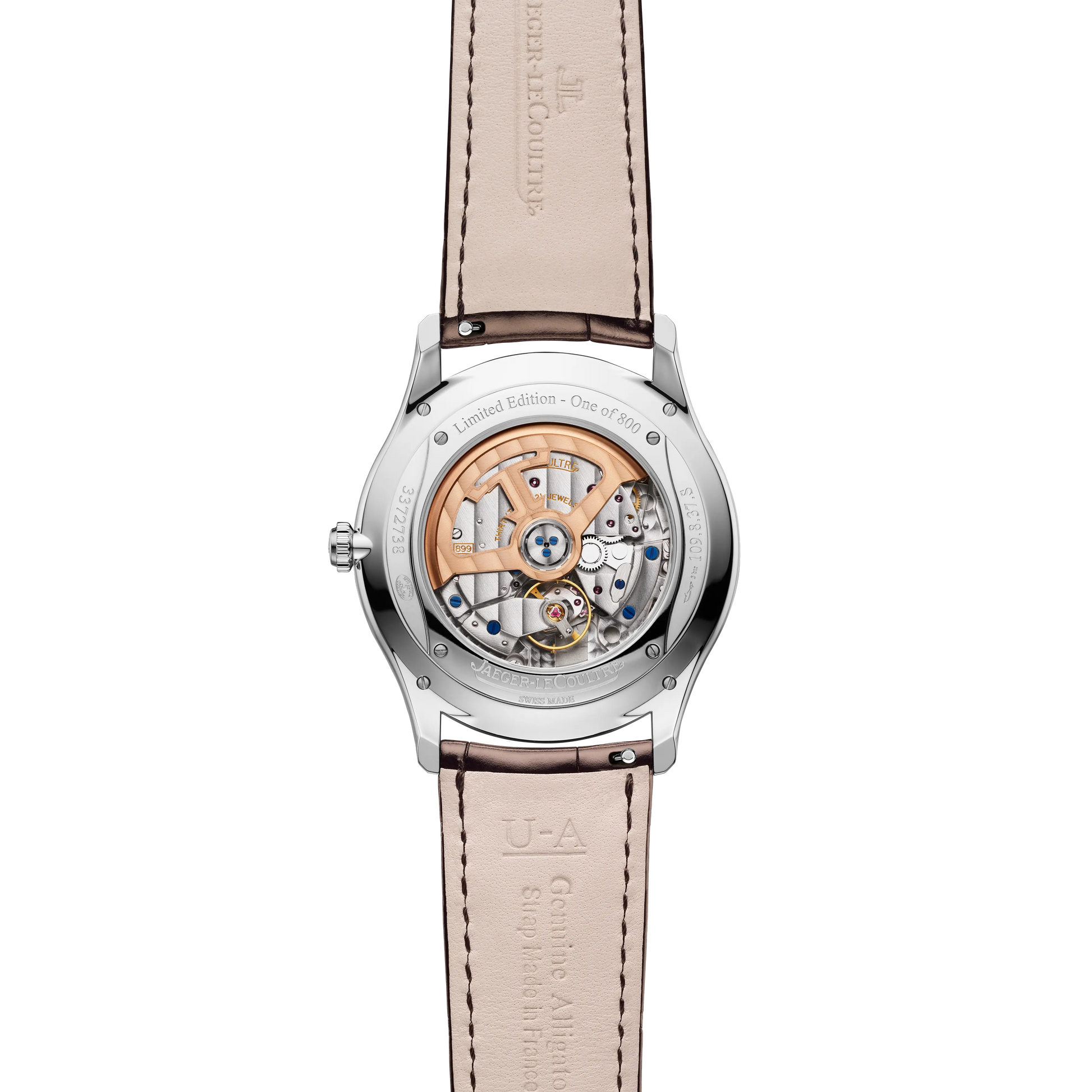 JLC - Master Ultra Thin Date - 39 MM - Stainless Steel - Copper-Toned Grained Dial - Brown Leather Strap - Q1238460