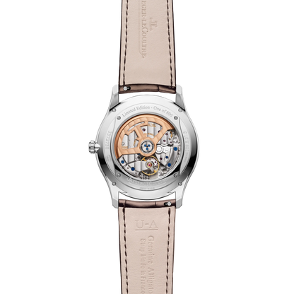 JLC - Master Ultra Thin Date - 39 MM - Stainless Steel - Copper-Toned Grained Dial - Brown Leather Strap - Q1238460