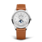 JLC - Master Control Calendar - 40 MM - Stainless Steel - Silvered-Gray Dial - Brown Leather Strap - Q4148421