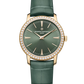 Vacheron Constantin Traditionnelle Pink Gold 33 MM - Green Leather Strap - Diamond Bezel - Green Dial - 1405T/000R-H009