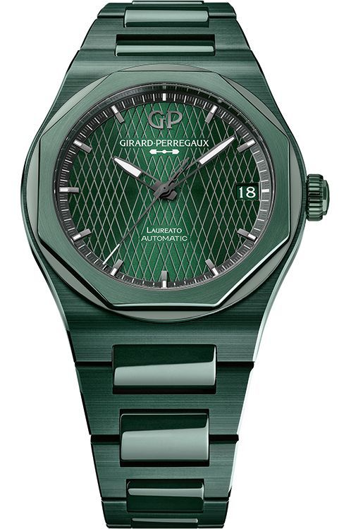 Girard-Perregaux Laureato Green Aston Ceramic 42 MM - Green Ceramic Bracelet - Green Dial - 81010-32-3081-1CX