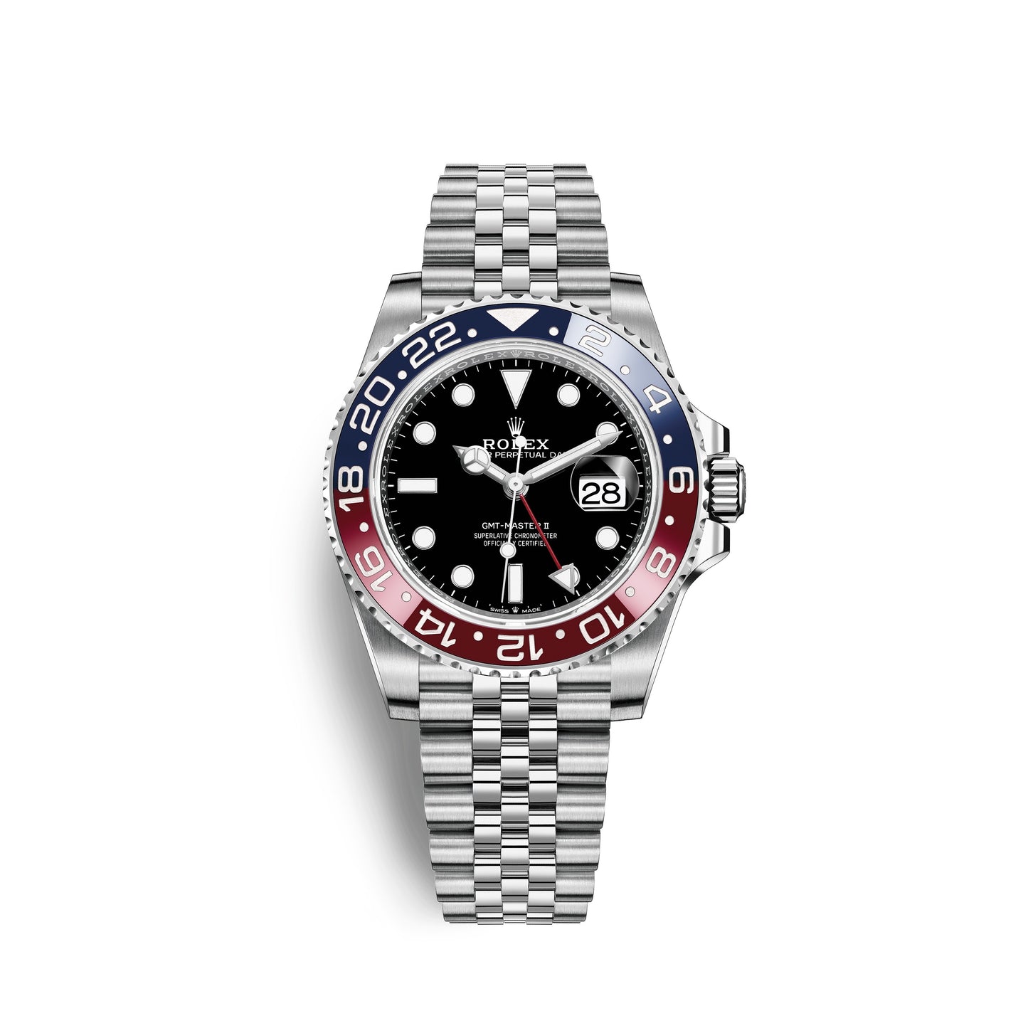 Rolex Stainless Steel GMT-Master II Watch - 40 MM - Jubilee Bracelet - Black Dial - 126710BLRO-0001