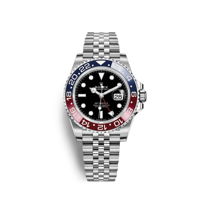 Rolex Stainless Steel GMT-Master II Watch - 40 MM - Jubilee Bracelet - Black Dial - 126710BLRO-0001