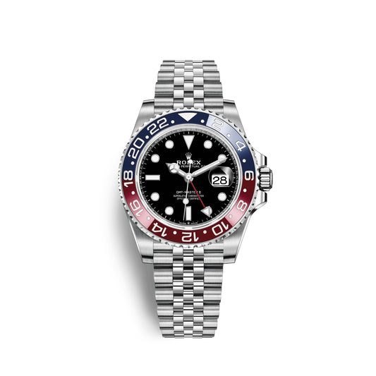 Rolex Stainless Steel GMT-Master II Watch - 40 MM - Jubilee Bracelet - Black Dial - 126710BLRO-0001