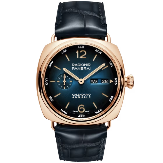 Panerai Radiomir Goldtech 45 MM - Dark Blue Alligator Strap - Blue Dial - PAM01363