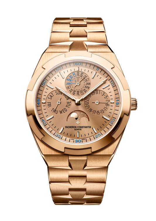 Vacheron Constantin Overseas Perpetual Calendar Ultra-Thin - Pink Gold - 41.5 MM - Pink Gold Bracelet - Golden-Lacquered Dial - 4300V/220R-H144