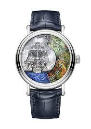 Vacheron Constantin Métiers D' Art White Gold 41 MM - Blue Leather Strap - Explorer Naturalists Artistic Dial - 7500U/000G-B991