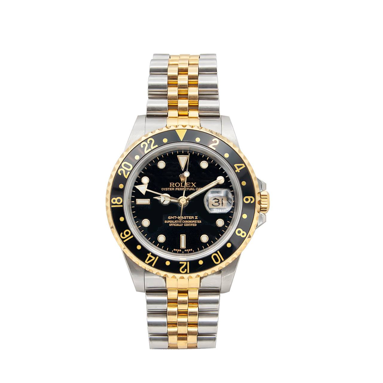 Rolex GMT-Master II - 40MM - Steel & Yellow Gold - Black Dial - 16713bkj