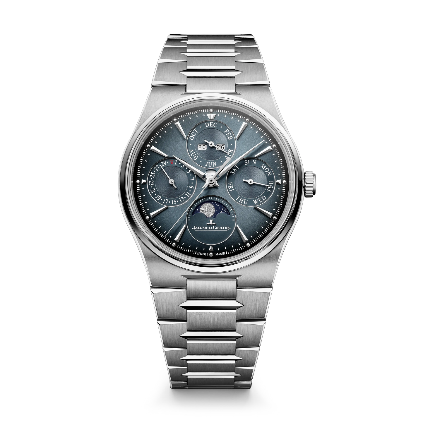 JLC - Master Control Chronometre Perpetual Calendar - 39 MM - Stainless Steel - Blue Sunray-Brushed Dial - Stainless Steel Bracelet - Q4178180