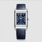 JLC - Reverso Tribute Duoface Small Seconds - 47 MM x 28.3 MM - Stainless Steel - Blue/Silvered Dial - Blue Strap - JLC Q3988481