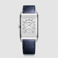JLC - Reverso Tribute Duoface Small Seconds - 47 MM x 28.3 MM - Stainless Steel - Blue/Silvered Dial - Blue Strap - JLC Q3988481