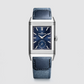 JLC - Reverso Tribute Duoface Small Seconds - 47 MM x 28.3 MM - Stainless Steel - Blue/Silvered Dial - Blue Strap - JLC Q3988481