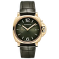 Panerai Luminor Due Polished Yellow gold 42 MM - Dark Green Leather Strap - Green Dial - PAM01423