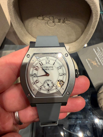 F.P. Journe Elégante Titanium 48 x 40 MM - Grey Rubber Strap - White Dial - Élégante Titanium