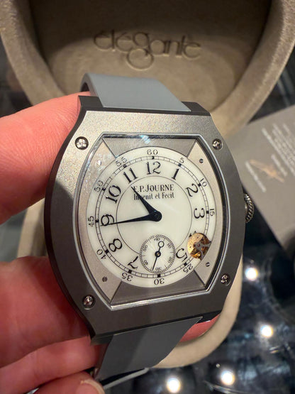 F.P. Journe Elégante Titanium 48 x 40 MM - Grey Rubber Strap - White Dial - Élégante Titanium