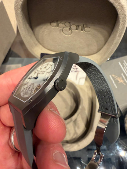 F.P. Journe Elégante Titanium 48 x 40 MM - Grey Rubber Strap - White Dial - Élégante Titanium