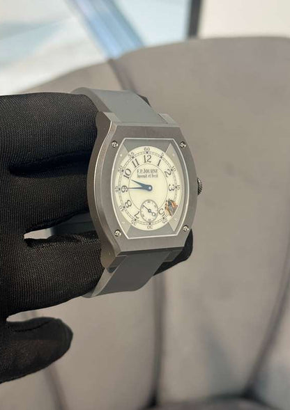 F.P. Journe Elégante Titanium 48 x 40 MM - Grey Rubber Strap - White Dial - Élégante Titanium