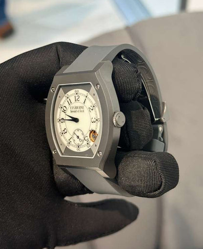 F.P. Journe Elégante Titanium 48 x 40 MM - Grey Rubber Strap - White Dial - Élégante Titanium
