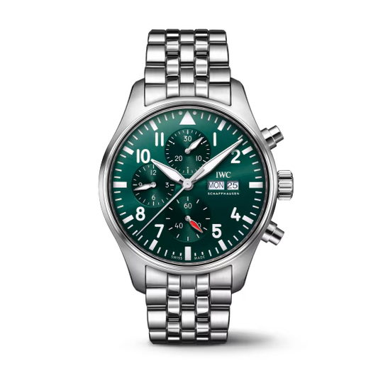 IWC Pilot's - Chronograph - Steel - 43 MM - Green Dial - IW378006  nyc watcher nyc watches