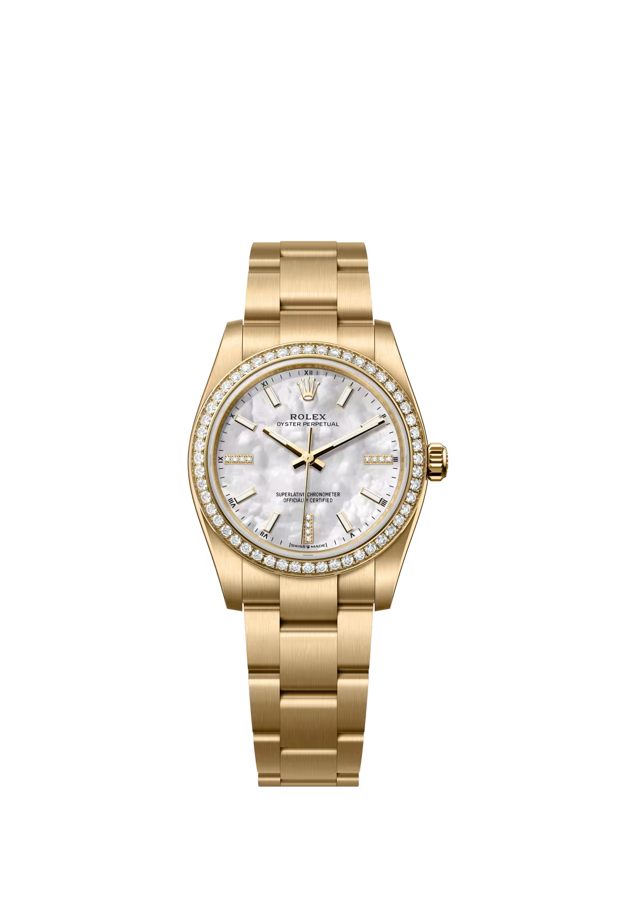 Rolex Oyster Perpetual - Yellow Gold - 34 MM - Oyster Bracelet - MoP Dial - 124248RBR-0001