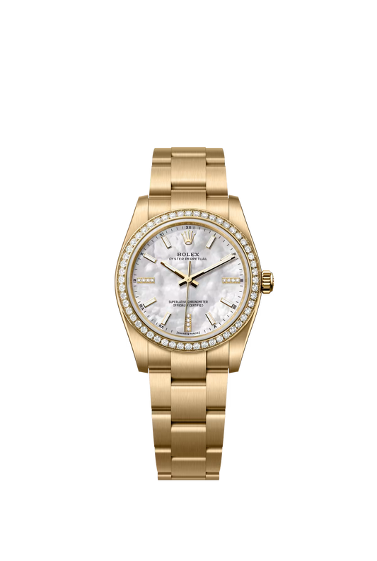 Rolex Oyster Perpetual - Yellow Gold - 34 MM - Oyster Bracelet - MoP Dial - 124248RBR-0001