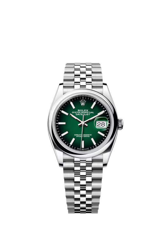 Rolex Stainless Steel Datejust - 36 MM - Jubilee Bracelet - Domed Bezel - Green Ombré Dial - 126200-0026