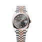 Rolex Stainless Steel And Pink Gold Datejust - 36 MM - Jubilee Bracelet - Domed Bezel - Slate Diamond-Set Dial - 126201-0047