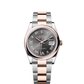 Rolex Stainless Steel And Pink Gold Datejust - 36 MM - Oyster Bracelet - Domed Bezel - Slate Diamond-Set Dial - 126201-0048