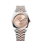 Rolex Stainless Steel And Pink Gold Datejust - 36 MM - Jubilee Bracelet - Domed Bezel - Rose Diamond-Set Dial - 126201-0049