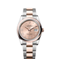 Rolex Stainless Steel And Pink Gold Datejust - 36 MM - Oyster Bracelet - Domed Bezel - Rose Diamond-Set Dial - 126201-0050