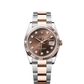 Rolex Stainless Steel And Pink Gold Datejust - 36 MM - Oyster Bracelet - Fluted Bezel - Chocolate Diamond Dial - 126231-0054