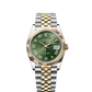 Rolex Stainless Steel And Yellow Gold Datejust - 36 MM - Jubilee Bracelet - Fluted Bezel - Olive Green Roman Dial - 126233-0053